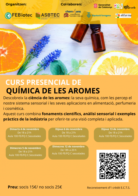 El grup imparteix el curs «Química de les Aromes» dins del cicle de cursos i xerrades de l’ASBTEC